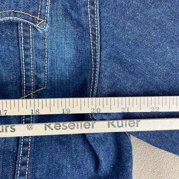 Levis Jacket Mens Extra Large Easy Rider Denim Medium Wash Trucker XL Biker Logo - Picture 15 of 16